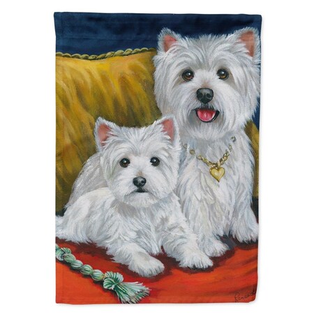 Carolines Treasures 28 x 0.01 x 40 in. Westie Mom & Pup Canvas House Flag PPP3218CHF